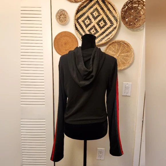 Revamped Women's Black Hoodie Top - Picture 6 of 9